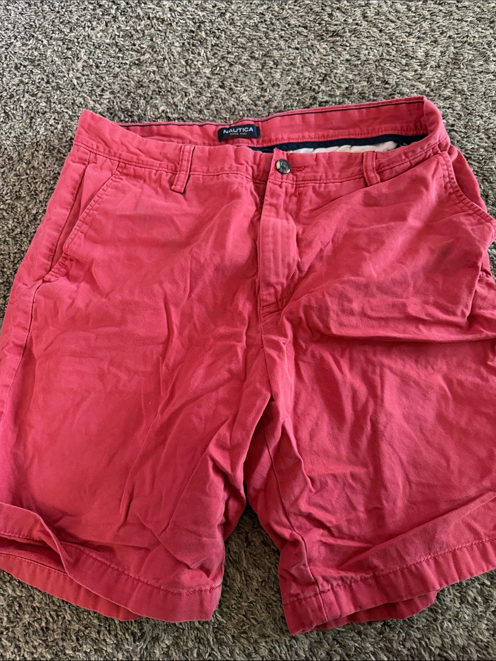 Nautica Men's Coral Pink Flat Front Shorts